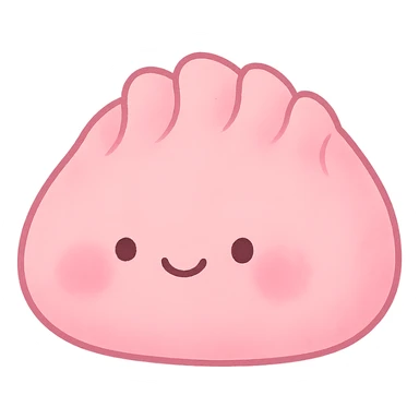 pink dumpling, no background sticker