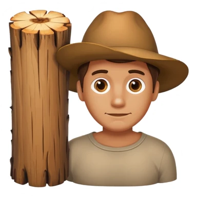 Man with a log  sticker