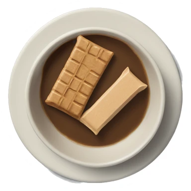 Top view coffee and protein bar on a small plate  sticker