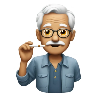 grandpa with cigarette sticker