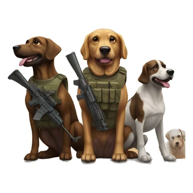 5 dogs at war sticker