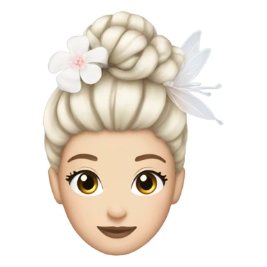 white fairy ballerina bun hair flower sticker