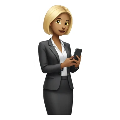 corporate woman texting phone sticker