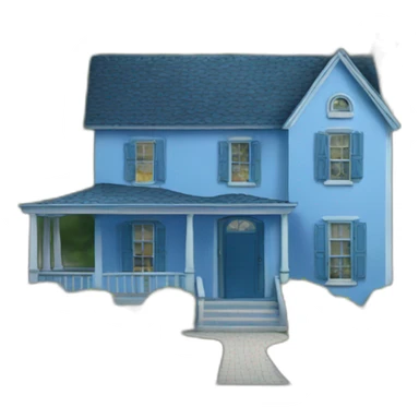 blue-house-mini sticker