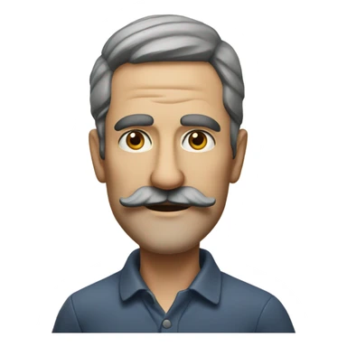 realistic portrait of man with moustache  sticker