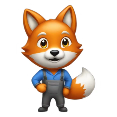 a fox from a cleaning company sticker