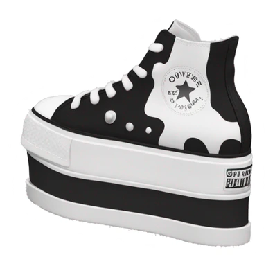 Black and white platform converse platform shoes sticker