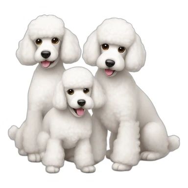 three-white-little-poodles sticker