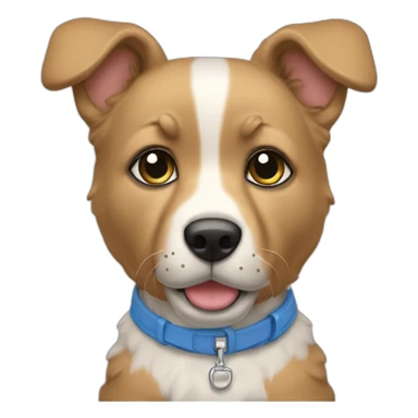 Perrito en polera azul sticker