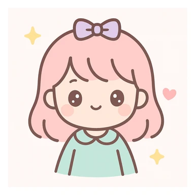a cute girl, kawaii style sticker