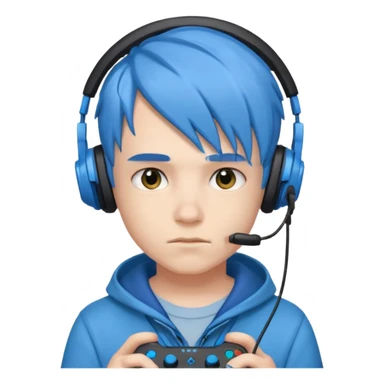 Boy gamer with headset, blue hair











 sticker