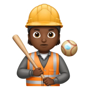 Penguin Construction Worker baseball bat sticker
