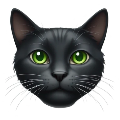 a black and white cat with green eyes and white ling whiskers sticker