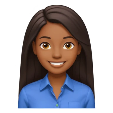 black girl working in colored formal shirt and long sleek hair sticker