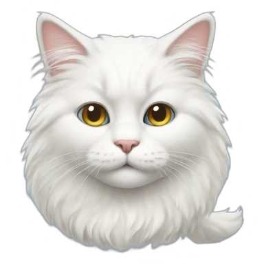 White furry cat sticker