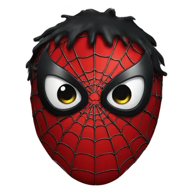 black spider man face mask sticker