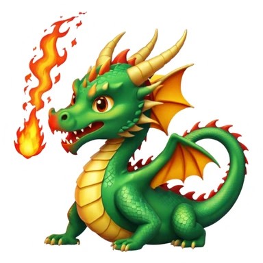 The dragon is breathing fire. sticker