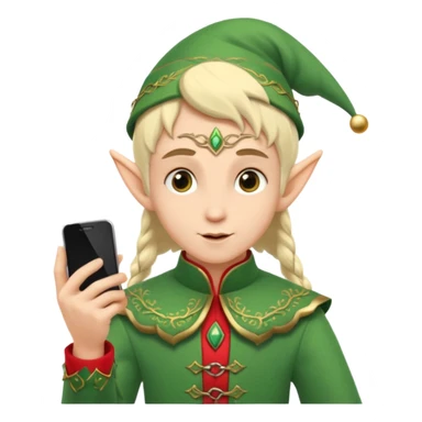 elf with russia custome dress and smartphone sticker