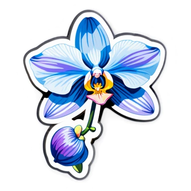 a pale blue moth orchid sticker