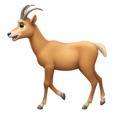 happy smiling brown chamois left hoof up sticker