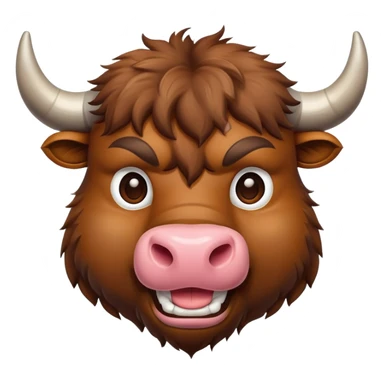 smiling bull head sticker
