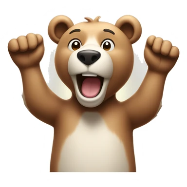 Happy bear with paws up  sticker