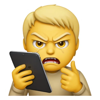emoji holding ipad angry sticker