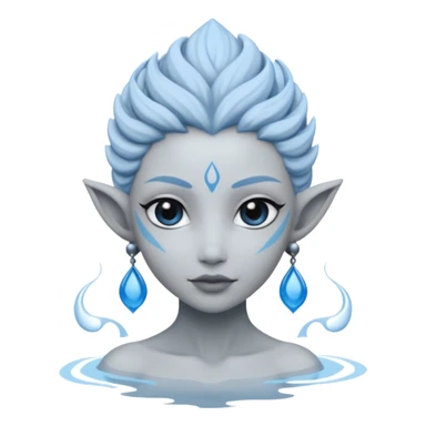 Genasi de agua dnd estilo blanco y negro dibujo sticker