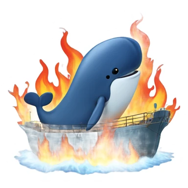 docker whale on fire sticker