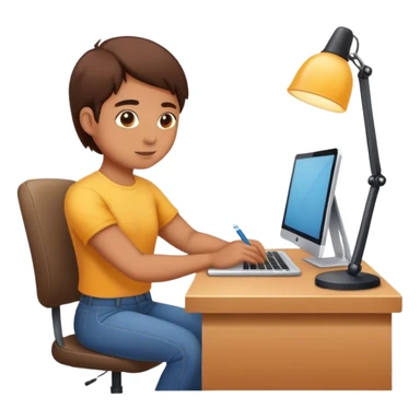 working at home sticker