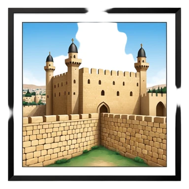 emoji highlighting the old city wall of Jerusalem with Jerusalem stone sticker