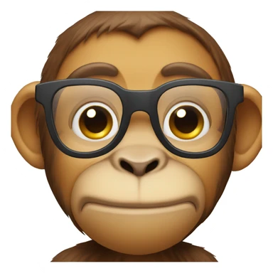 cute monkey face with eyewear sticker