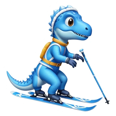 Dinozaur in the ice ski sticker