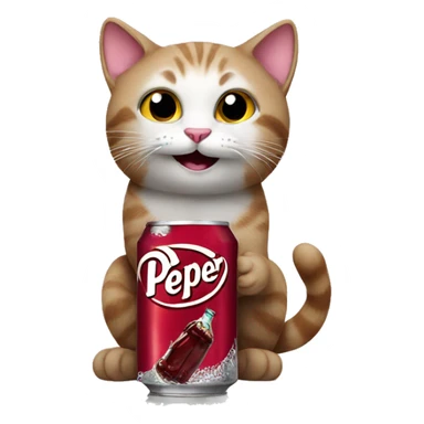 Cat holding Dr Pepper  sticker