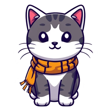 cat with a scarf sticker
