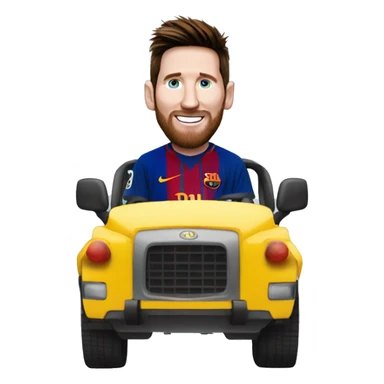 Messi dans une voiture sticker