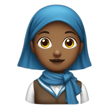 Brown schoolgirl with blue headscarf 10 sticker