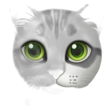 Cat white and dark grey and green eyes sticker