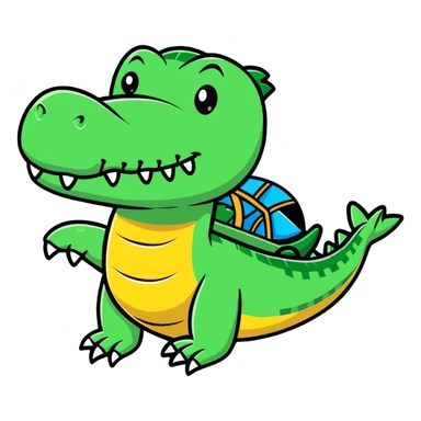 A plane whith the head of a crocodile  sticker