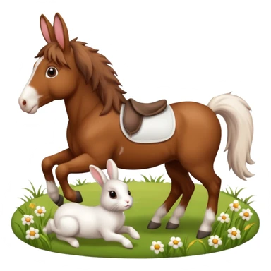 horse and a bunny playing sticker