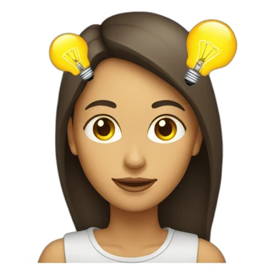 woman with a lightbulb idea on head sticker