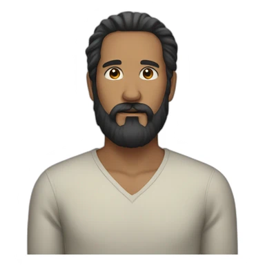 man with long black beard and no mustache sticker