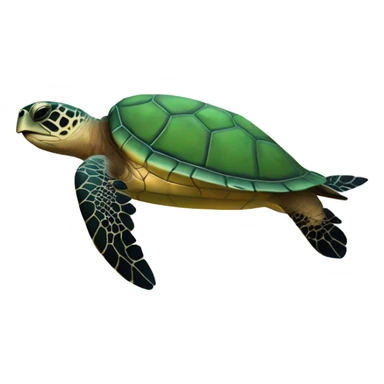 A realistically portioned sea turtle swimming sticker