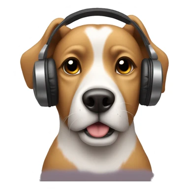 Dog listening to music  sticker