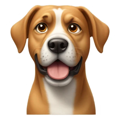 Dog with a giant head doing chopped chin sticker