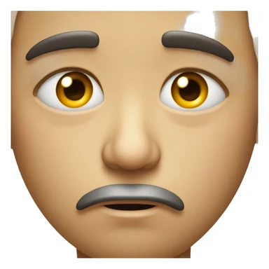 Sad mad face sticking out bottom lip with shiny eyes and slanted eyebrows sticker