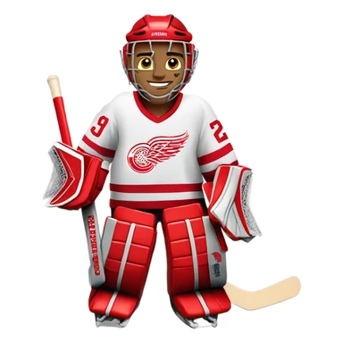 detroit red wings hockey goalie, full body sticker
