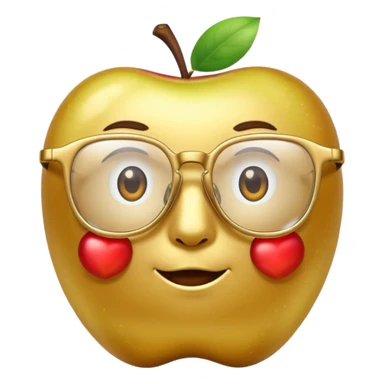 golden apple with glasses sticker