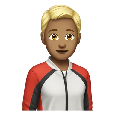 Short blonde hair red tracksuit  sticker