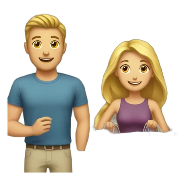 white couple shopping together sticker